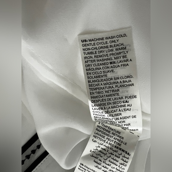 White House Black Market White Blouse with Black Accents - Picture 6 of 6